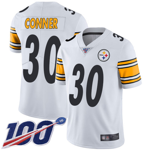 Nike Steelers #30 James Conner White Youth Stitched NFL 100th Season Vapor Limited Jersey Nike Steelers #30 James Conner White Youth Stitched NFL 100th Season Vapor Limited Jersey