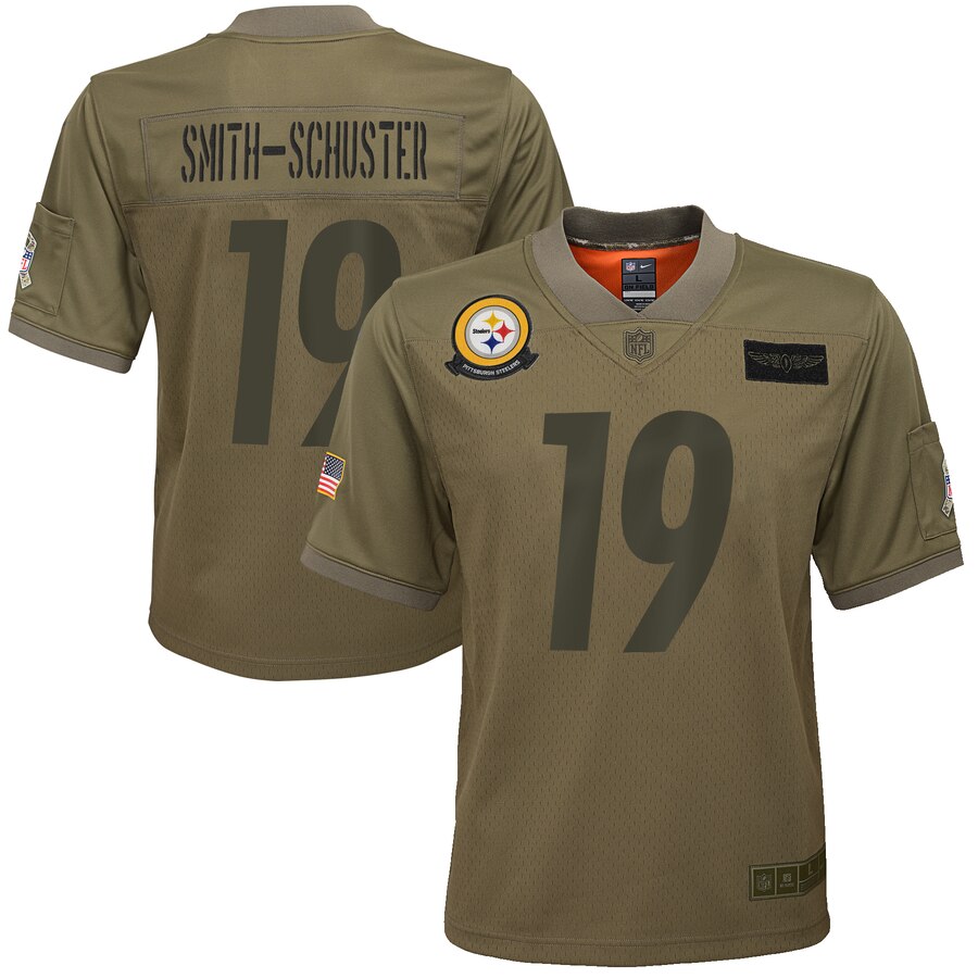 Youth Pittsburgh Steelers #19 JuJu Smith-Schuster Nike Camo 2019 Salute to Service Game Jersey Youth Pittsburgh Steelers #19 JuJu Smith-Schuster Nike Camo 2019 Salute to Service Game Jersey