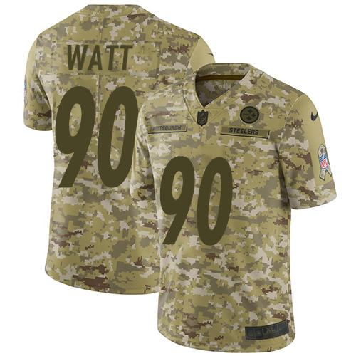 Nike Steelers #90 T. J. Watt Camo Youth Stitched NFL Limited 2018 Salute to Service Jersey Nike Steelers #90 T. J. Watt Camo Youth Stitched NFL Limited 2018 Salute to Service Jersey