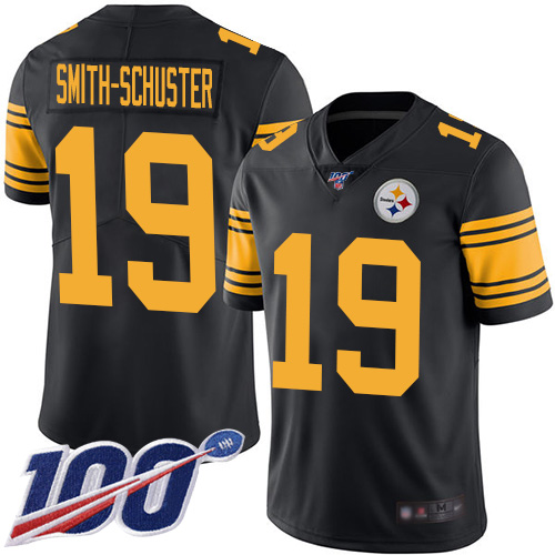 Nike Steelers #19 JuJu Smith-Schuster Black Youth Stitched NFL Limited Rush 100th Season Jersey Nike Steelers #19 JuJu Smith-Schuster Black Youth Stitched NFL Limited Rush 100th Season Jersey
