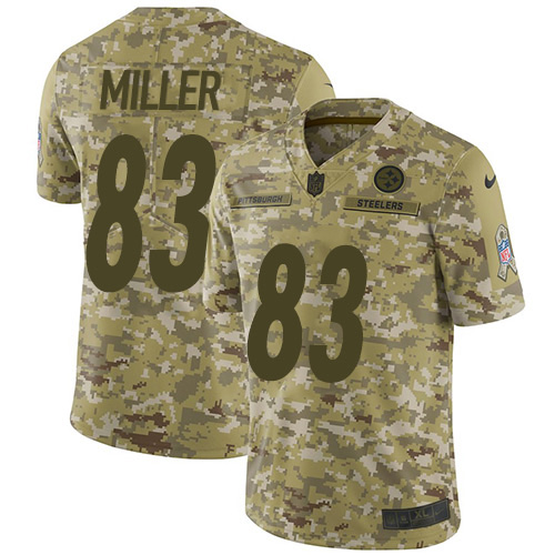 Nike Steelers #83 Heath Miller Camo Youth Stitched NFL Limited 2018 Salute to Service Jersey Nike Steelers #83 Heath Miller Camo Youth Stitched NFL Limited 2018 Salute to Service Jersey