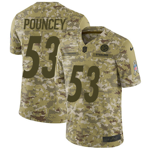 Nike Steelers #53 Maurkice Pouncey Camo Youth Stitched NFL Limited 2018 Salute to Service Jersey Nike Steelers #53 Maurkice Pouncey Camo Youth Stitched NFL Limited 2018 Salute to Service Jersey