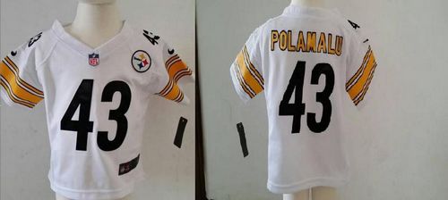Toddler Nike Steelers #43 Troy Polamalu White Stitched NFL Elite Jersey Toddler Nike Steelers #43 Troy Polamalu White Stitched NFL Elite Jersey
