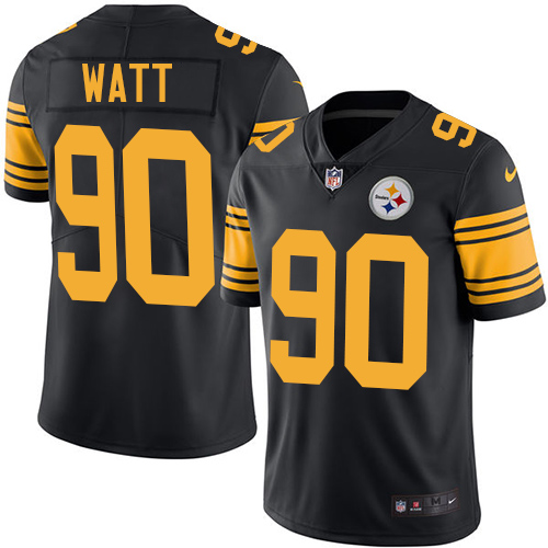 Nike Steelers #90 T. J. Watt Black Youth Stitched NFL Limited Rush Jersey Nike Steelers #90 T. J. Watt Black Youth Stitched NFL Limited Rush Jersey