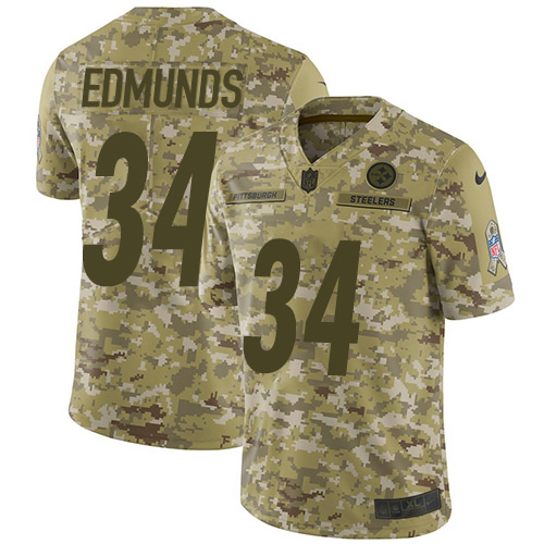 Nike Steelers #34 Terrell Edmunds Camo Youth Stitched NFL Limited 2018 Salute to Service Jersey Nike Steelers #34 Terrell Edmunds Camo Youth Stitched NFL Limited 2018 Salute to Service Jersey