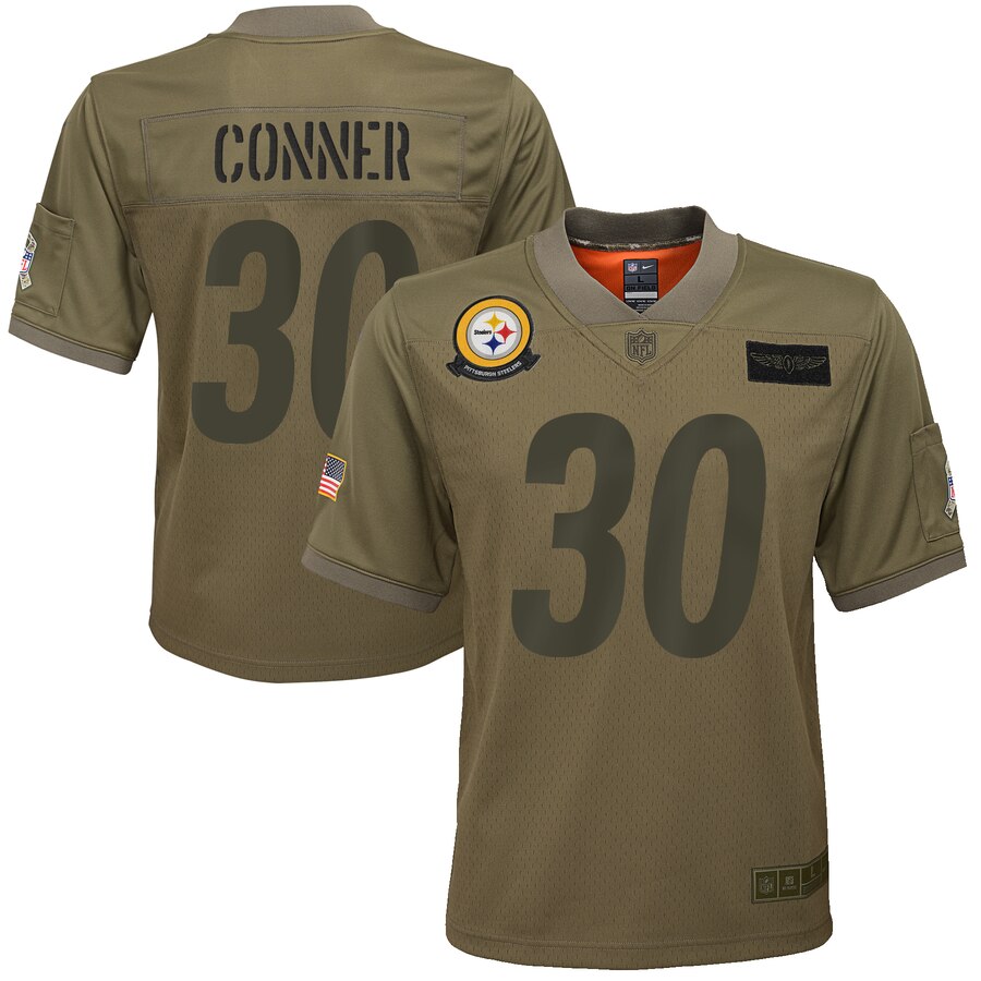 Youth Pittsburgh Steelers #30 James Conner Nike Camo 2019 Salute to Service Game Jersey Youth Pittsburgh Steelers #30 James Conner Nike Camo 2019 Salute to Service Game Jersey