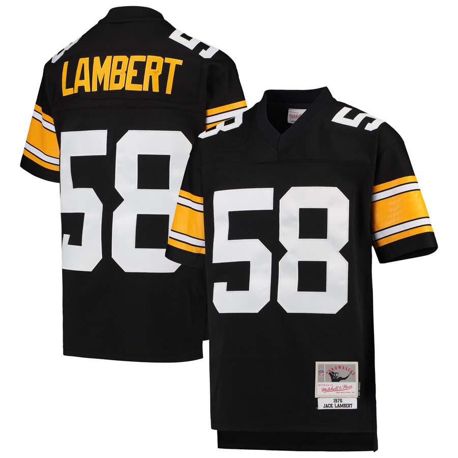 Youth Pittsburgh Steelers #58 Jack Lambert Mitchell & Ness Black 1976 Legacy Retired Player Jersey Youth Pittsburgh Steelers #58 Jack Lambert Mitchell & Ness Black 1976 Legacy Retired Player Jersey