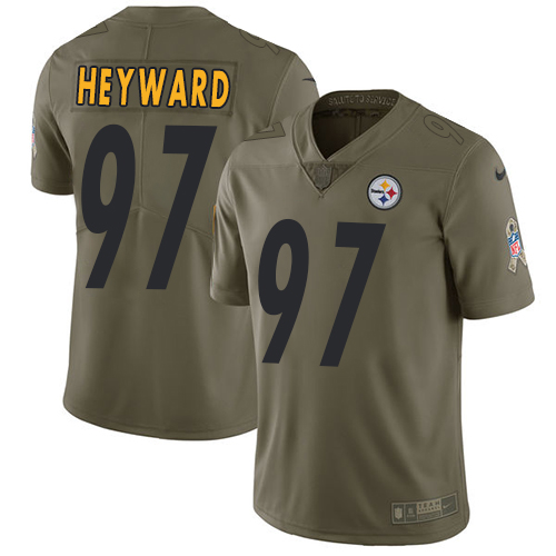 Nike Steelers #97 Cameron Heyward Olive Youth Stitched NFL Limited 2017 Salute to Service Jersey Nike Steelers #97 Cameron Heyward Olive Youth Stitched NFL Limited 2017 Salute to Service Jersey
