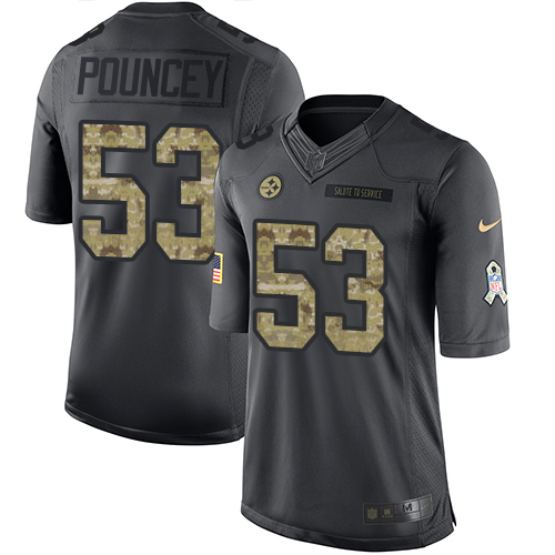 Nike Steelers #53 Maurkice Pouncey Black Youth Stitched NFL Limited 2016 Salute to Service Jersey Nike Steelers #53 Maurkice Pouncey Black Youth Stitched NFL Limited 2016 Salute to Service Jersey