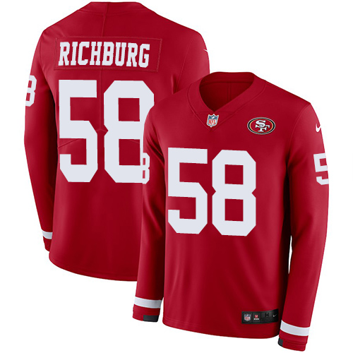 Nike 49ers #58 Weston Richburg Red Team Color Youth Stitched NFL Limited Therma Long Sleeve Jersey Nike 49ers #58 Weston Richburg Red Team Color Youth Stitched NFL Limited Therma Long Sleeve Jersey