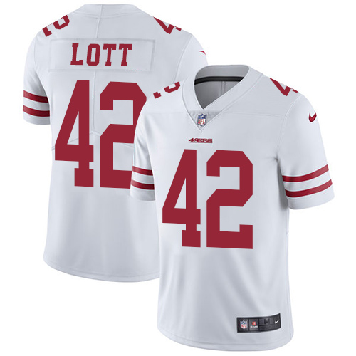 Nike 49ers #42 Ronnie Lott White Youth Stitched NFL Vapor Untouchable Limited Jersey Nike 49ers #42 Ronnie Lott White Youth Stitched NFL Vapor Untouchable Limited Jersey