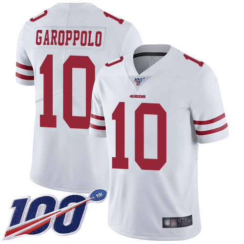 Nike 49ers #10 Jimmy Garoppolo White Youth Stitched NFL 100th Season Vapor Limited Jersey Nike 49ers #10 Jimmy Garoppolo White Youth Stitched NFL 100th Season Vapor Limited Jersey