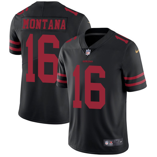 Nike 49ers #16 Joe Montana Black Alternate Youth Stitched NFL Vapor Untouchable Limited Jersey Nike 49ers #16 Joe Montana Black Alternate Youth Stitched NFL Vapor Untouchable Limited Jersey