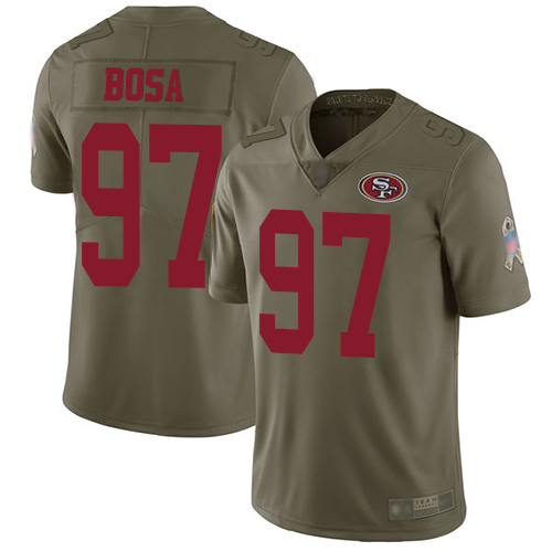Nike 49ers #97 Nick Bosa Olive Youth Stitched NFL Limited 2017 Salute to Service Jersey Nike 49ers #97 Nick Bosa Olive Youth Stitched NFL Limited 2017 Salute to Service Jersey