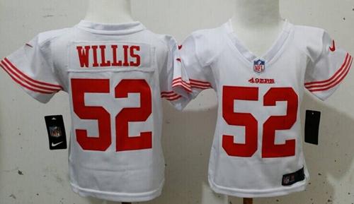 Toddler Nike 49ers #52 Patrick Willis White Stitched NFL Elite Jersey Toddler Nike 49ers #52 Patrick Willis White Stitched NFL Elite Jersey