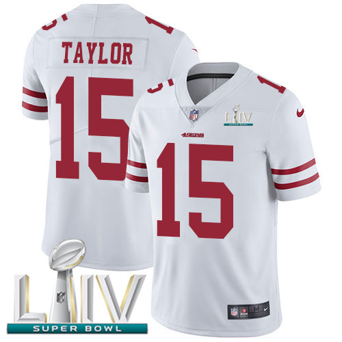 Nike 49ers #15 Trent Taylor White Super Bowl LIV 2020 Youth Stitched NFL Vapor Untouchable Limited Jersey Nike 49ers #15 Trent Taylor White Super Bowl LIV 2020 Youth Stitched NFL Vapor Untouchable Limited Jersey
