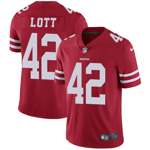 Nike 49ers #42 Ronnie Lott Red Team Color Youth Stitched NFL Vapor Untouchable Limited Jersey Nike 49ers #42 Ronnie Lott Red Team Color Youth Stitched NFL Vapor Untouchable Limited Jersey