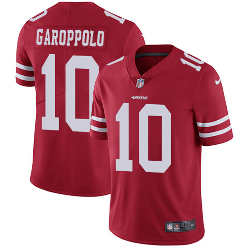 Nike 49ers #10 Jimmy Garoppolo Red Team Color Youth Stitched NFL Vapor Untouchable Limited Jersey Nike 49ers #10 Jimmy Garoppolo Red Team Color Youth Stitched NFL Vapor Untouchable Limited Jersey