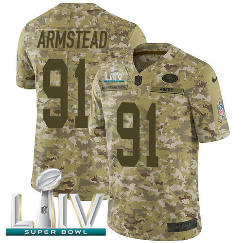 Nike 49ers #91 Arik Armstead Camo Super Bowl LIV 2020 Youth Stitched NFL Limited 2018 Salute To Service Jersey Nike 49ers #91 Arik Armstead Camo Super Bowl LIV 2020 Youth Stitched NFL Limited 2018 Salute To Service Jersey
