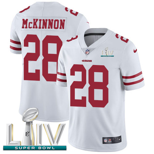 Nike 49ers #28 Jerick McKinnon White Super Bowl LIV 2020 Youth Stitched NFL Vapor Untouchable Limited Jersey Nike 49ers #28 Jerick McKinnon White Super Bowl LIV 2020 Youth Stitched NFL Vapor Untouchable Limited Jersey