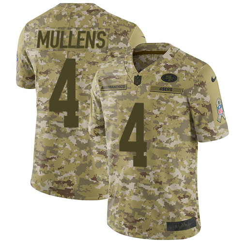 Nike 49ers #4 Nick Mullens Camo Youth Stitched NFL Limited 2018 Salute to Service Jersey Nike 49ers #4 Nick Mullens Camo Youth Stitched NFL Limited 2018 Salute to Service Jersey