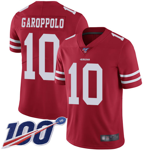 Nike 49ers #10 Jimmy Garoppolo Red Team Color Youth Stitched NFL 100th Season Vapor Limited Jersey Nike 49ers #10 Jimmy Garoppolo Red Team Color Youth Stitched NFL 100th Season Vapor Limited Jersey