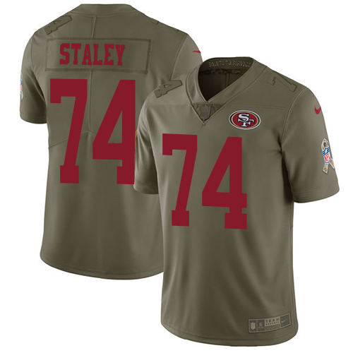 Nike 49ers #74 Joe Staley Olive Youth Stitched NFL Limited 2017 Salute to Service Jersey Nike 49ers #74 Joe Staley Olive Youth Stitched NFL Limited 2017 Salute to Service Jersey