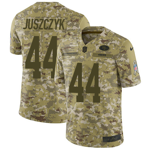 Nike 49ers #44 Kyle Juszczyk Camo Youth Stitched NFL Limited 2018 Salute to Service Jersey Nike 49ers #44 Kyle Juszczyk Camo Youth Stitched NFL Limited 2018 Salute to Service Jersey