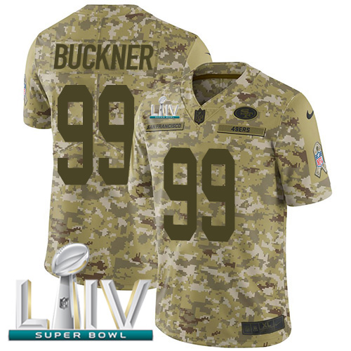 Nike 49ers #99 DeForest Buckner Camo Super Bowl LIV 2020 Youth Stitched NFL Limited 2018 Salute To Service Jersey Nike 49ers #99 DeForest Buckner Camo Super Bowl LIV 2020 Youth Stitched NFL Limited 2018 Salute To Service Jersey