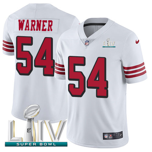 Nike 49ers #54 Fred Warner White Super Bowl LIV 2020 Rush Youth Stitched NFL Vapor Untouchable Limited Jersey Nike 49ers #54 Fred Warner White Super Bowl LIV 2020 Rush Youth Stitched NFL Vapor Untouchable Limited Jersey