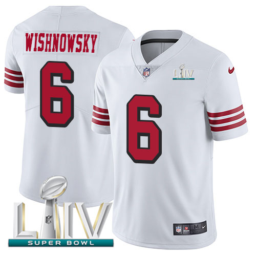 Nike 49ers #6 Mitch Wishnowsky White Super Bowl LIV 2020 Rush Youth Stitched NFL Vapor Untouchable Limited Jersey Nike 49ers #6 Mitch Wishnowsky White Super Bowl LIV 2020 Rush Youth Stitched NFL Vapor Untouchable Limited Jersey