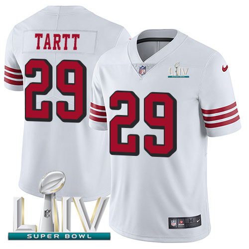 Nike 49ers #29 Jaquiski Tartt White Super Bowl LIV 2020 Rush Youth Stitched NFL Vapor Untouchable Limited Jersey Nike 49ers #29 Jaquiski Tartt White Super Bowl LIV 2020 Rush Youth Stitched NFL Vapor Untouchable Limited Jersey