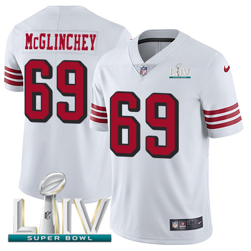 Nike 49ers #69 Mike McGlinchey White Super Bowl LIV 2020 Rush Youth Stitched NFL Vapor Untouchable Limited Jersey Nike 49ers #69 Mike McGlinchey White Super Bowl LIV 2020 Rush Youth Stitched NFL Vapor Untouchable Limited Jersey