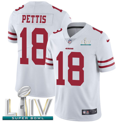 Nike 49ers #18 Dante Pettis White Super Bowl LIV 2020 Youth Stitched NFL Vapor Untouchable Limited Jersey Nike 49ers #18 Dante Pettis White Super Bowl LIV 2020 Youth Stitched NFL Vapor Untouchable Limited Jersey