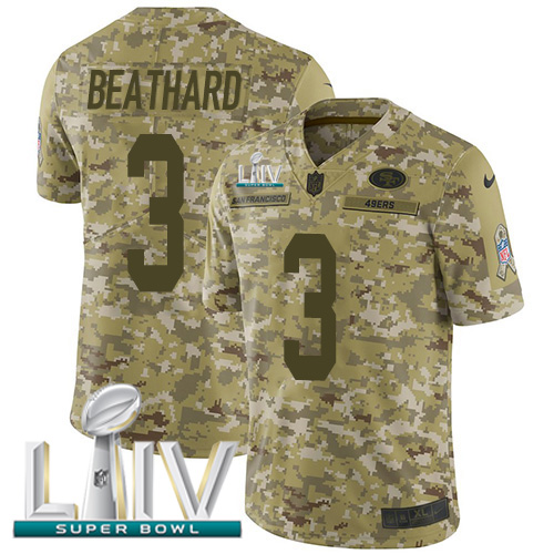 Nike 49ers #3 C.J. Beathard Camo Super Bowl LIV 2020 Youth Stitched NFL Limited 2018 Salute To Service Jersey Nike 49ers #3 C.J. Beathard Camo Super Bowl LIV 2020 Youth Stitched NFL Limited 2018 Salute To Service Jersey