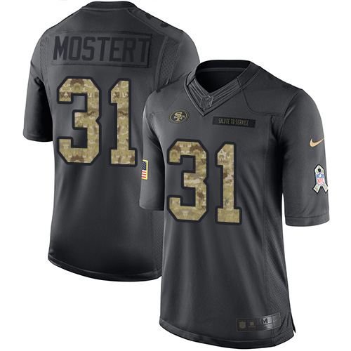 Nike 49ers #31 Raheem Mostert Black Youth Stitched NFL Limited 2016 Salute to Service Jersey Nike 49ers #31 Raheem Mostert Black Youth Stitched NFL Limited 2016 Salute to Service Jersey