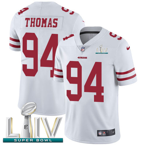 Nike 49ers #94 Solomon Thomas White Super Bowl LIV 2020 Youth Stitched NFL Vapor Untouchable Limited Jersey Nike 49ers #94 Solomon Thomas White Super Bowl LIV 2020 Youth Stitched NFL Vapor Untouchable Limited Jersey