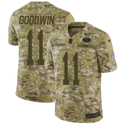 Nike 49ers #11 Marquise Goodwin Camo Youth Stitched NFL Limited 2018 Salute to Service Jersey Nike 49ers #11 Marquise Goodwin Camo Youth Stitched NFL Limited 2018 Salute to Service Jersey