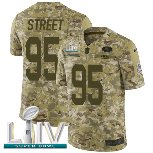 Nike 49ers #95 Kentavius Street Camo Super Bowl LIV 2020 Youth Stitched NFL Limited 2018 Salute To Service Jersey Nike 49ers #95 Kentavius Street Camo Super Bowl LIV 2020 Youth Stitched NFL Limited 2018 Salute To Service Jersey