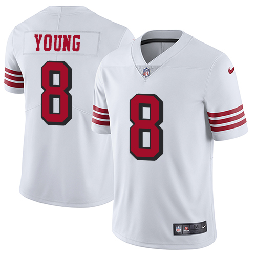 Nike 49ers #8 Steve Young White Rush Youth Stitched NFL Vapor Untouchable Limited Jersey Nike 49ers #8 Steve Young White Rush Youth Stitched NFL Vapor Untouchable Limited Jersey