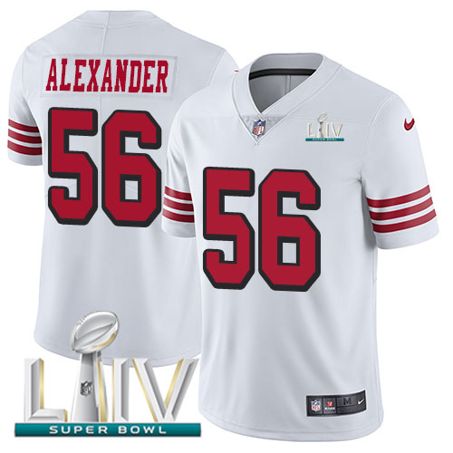 Nike 49ers #56 Kwon Alexander White Super Bowl LIV 2020 Rush Youth Stitched NFL Vapor Untouchable Limited Jersey Nike 49ers #56 Kwon Alexander White Super Bowl LIV 2020 Rush Youth Stitched NFL Vapor Untouchable Limited Jersey