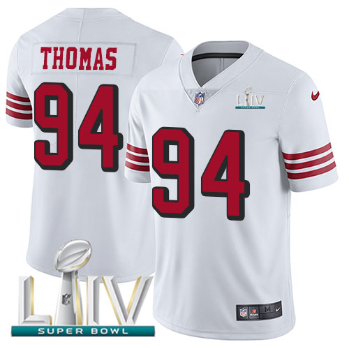 Nike 49ers #94 Solomon Thomas White Super Bowl LIV 2020 Rush Youth Stitched NFL Vapor Untouchable Limited Jersey Nike 49ers #94 Solomon Thomas White Super Bowl LIV 2020 Rush Youth Stitched NFL Vapor Untouchable Limited Jersey