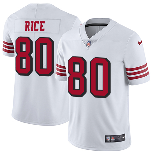 Nike 49ers #80 Jerry Rice White Rush Youth Stitched NFL Vapor Untouchable Limited Jersey Nike 49ers #80 Jerry Rice White Rush Youth Stitched NFL Vapor Untouchable Limited Jersey
