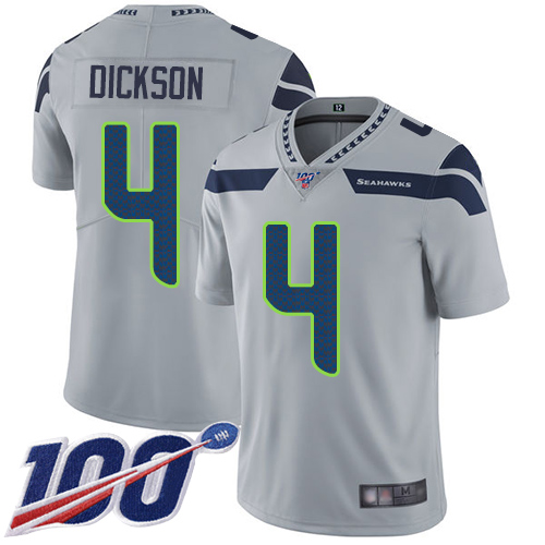 Nike Seahawks #4 Michael Dickson Grey Alternate Youth Stitched NFL 100th Season Vapor Limited Jersey Nike Seahawks #4 Michael Dickson Grey Alternate Youth Stitched NFL 100th Season Vapor Limited Jersey