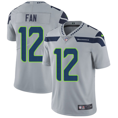 Nike Seahawks #12 Fan Grey Alternate Youth Stitched NFL Vapor Untouchable Limited Jersey Nike Seahawks #12 Fan Grey Alternate Youth Stitched NFL Vapor Untouchable Limited Jersey