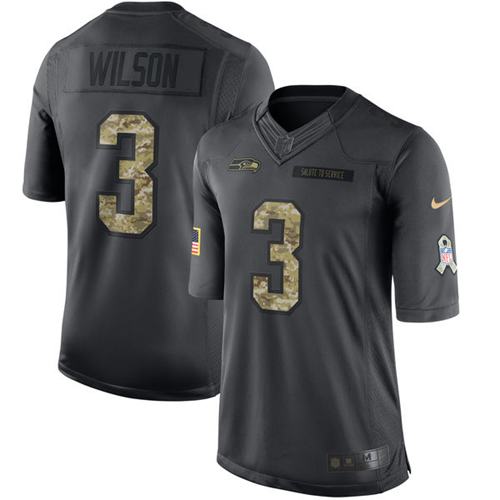 Nike Seahawks #3 Russell Wilson Black Youth Stitched NFL Limited 2016 Salute to Service Jersey Nike Seahawks #3 Russell Wilson Black Youth Stitched NFL Limited 2016 Salute to Service Jersey