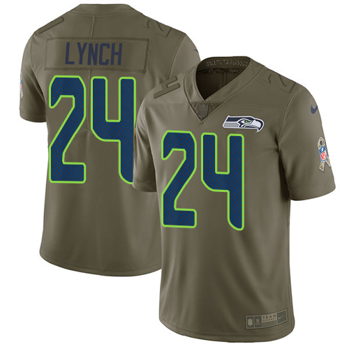 Nike Seahawks #24 Marshawn Lynch Olive Youth Stitched NFL Limited 2017 Salute to Service Jersey Nike Seahawks #24 Marshawn Lynch Olive Youth Stitched NFL Limited 2017 Salute to Service Jersey