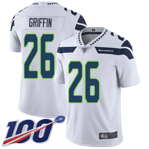 Nike Seahawks #26 Shaquem Griffin White Youth Stitched NFL 100th Season Vapor Limited Jersey Nike Seahawks #26 Shaquem Griffin White Youth Stitched NFL 100th Season Vapor Limited Jersey