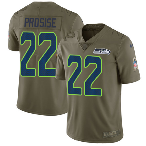 Nike Seahawks #22 C. J. Prosise Olive Youth Stitched NFL Limited 2017 Salute to Service Jersey Nike Seahawks #22 C. J. Prosise Olive Youth Stitched NFL Limited 2017 Salute to Service Jersey