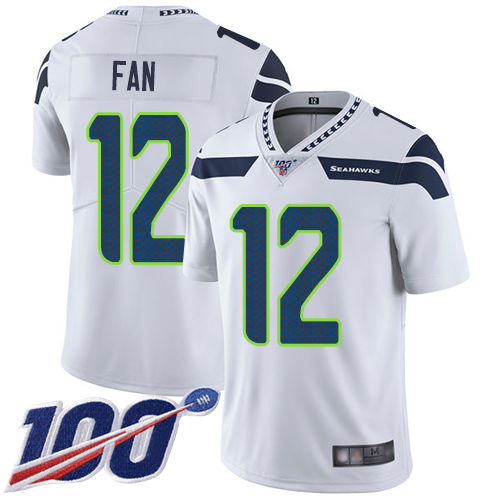 Nike Seahawks #12 Fan White Youth Stitched NFL 100th Season Vapor Limited Jersey Nike Seahawks #12 Fan White Youth Stitched NFL 100th Season Vapor Limited Jersey